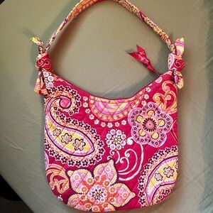 Vera Bradley Pink and Orange Paisley Shoulder Bag